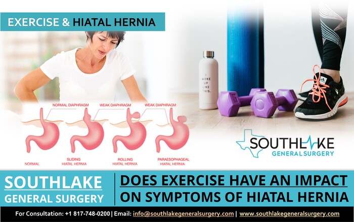 Does exercise have any impact on symptoms of hiatal hernia
