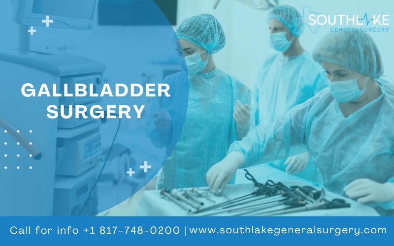 A medical illustration of a skilled surgeon performing a gallbladder surgery