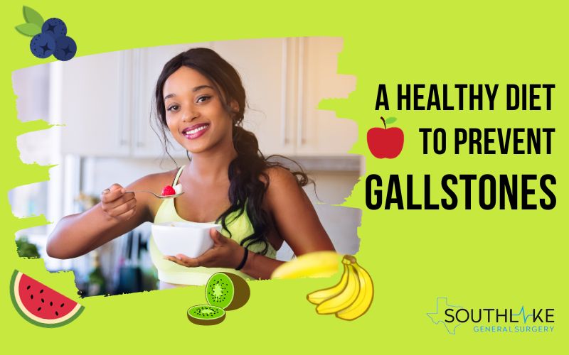 A person following a healthy diet to prevent gallstones.