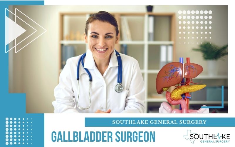 A medical illustration of a surgeon with expertise and experience in gallbladder surgery