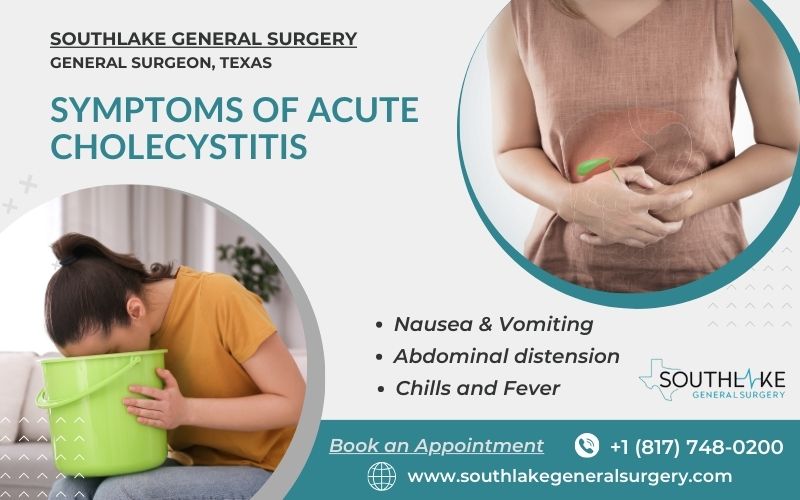 A person experiencing severe abdominal pain, a symptom of acute cholecystitis