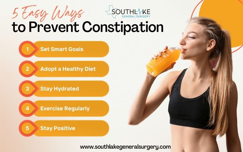 Image of a person with a healthy diet and hydration to prevent constipation.