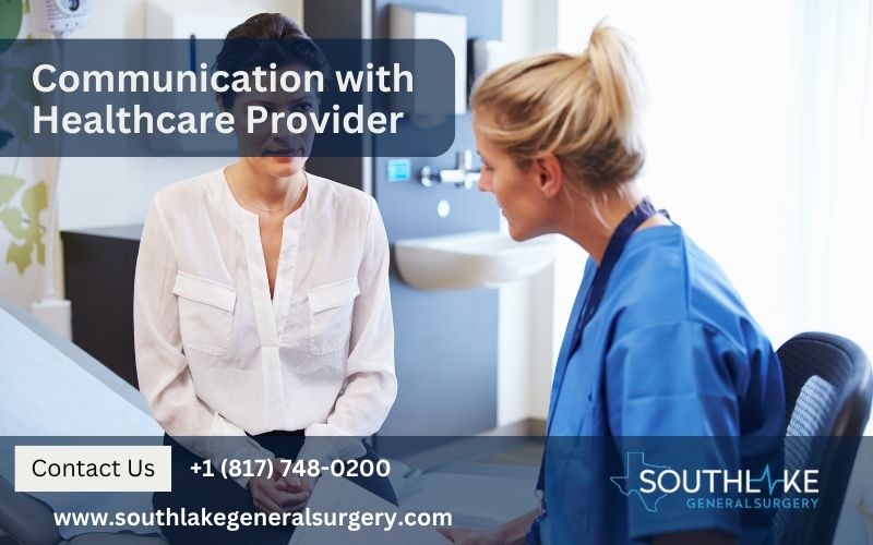 Communication with Healthcare Provider: Patient and surgeon in discussion, emphasizing open communication.